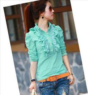 Women Ladys korean fashion cotton crimp t shirt top/blouse s10500 