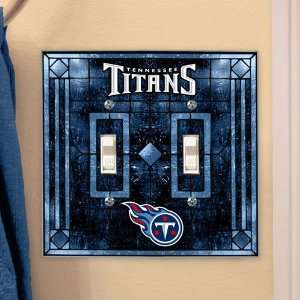  Tennessee Titans NFL Art Glass Double Switch Plate Cover 