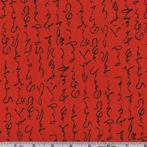  45 Wide Michael Miller Geishas Letter Red Fabric By The 