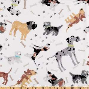  44 Wide Dogs N Bones White Fabric By The Yard Arts 