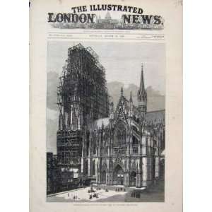  1880 Cologne Catherdral Scaffolding Outside Print