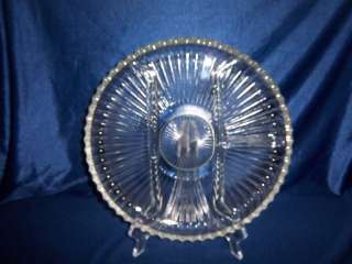 Vintage. CLEAR CRYSTAL GLASS 10 Divided Serving Plate/Relish Dish 10 