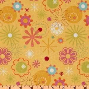  44 Wide Magic Garden Tossed Abstract Floral Yellow 