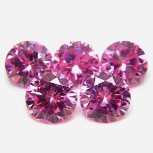 Round 6mm Pink CZ Cubic Zirconia Loose Stone Lot  