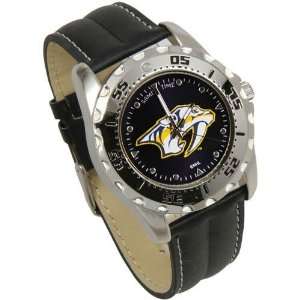  NHL Nashville Predators Game Time Leather Watch   Black 
