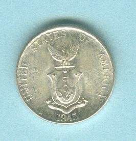 PHILIPPINES 10 CENTAVOS 1945 D #719 SHIPS FREE IN THE US, LOW SHIPPING 