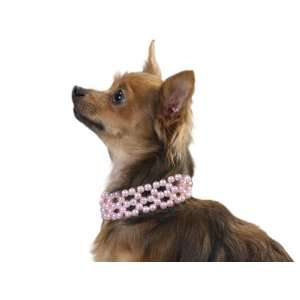  Aria Elegant Light Pink Faux Pearl Dog Necklace Collar 