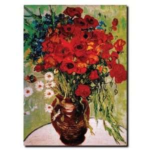 Daisie and Poppies by Vincent Van Gogh, Canvas Art   24 x 18  