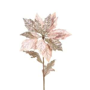 Pack of 12 Winters Blush Pink Glittered Poinsettia Christmas Floral 