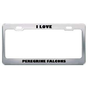  I Love Peregrine Falcons Animals Metal License Plate Frame 