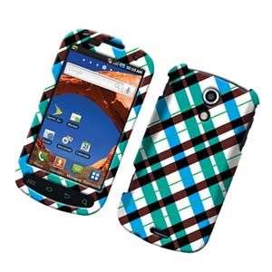   BLUE PLAID HARD CASE FOR SAMSUNG EPIC 4G D700 PROTECTOR SNAP ON COVER
