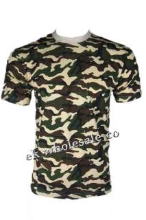 D41 MENS CAMOUFLAGE ARMY CAMO MILITARY T SHIRT / TOP  