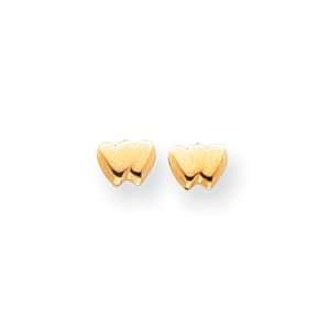    Sardelli   14kt Polished Gold Double Heart Earrings Jewelry