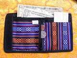   HANDWOVEN FROM RECYCLED REMNANTS DHAKA TRI FOLD WOMENS WALLET NEPAL