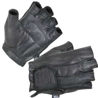   Xelement Mens Fingerless Deerskin Motorcycle Biker Leather Gloves s xl