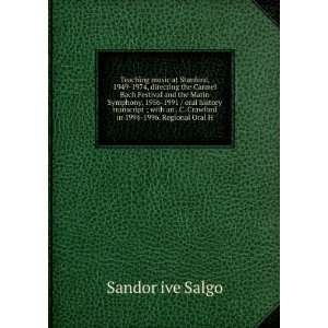   Crawford in 1994 1996. Regional Oral H Sandor ive Salgo Books