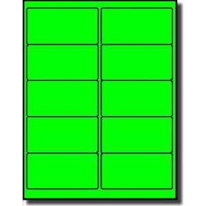  200 Label Outfitters® LASER ONLY Fluorescent Green Labels 