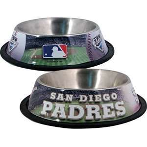  San Diego Padres Stainless Steel Dog Bowl Sports 