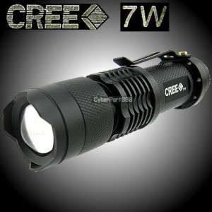 7W CREE LED Flashlight Torch Zoom ZOOMABLE SA3 7 Watt  