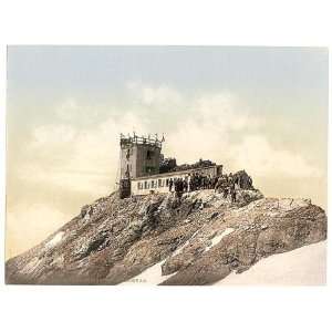  Photochrom Reprint of Zugspitze with signal station, Upper 