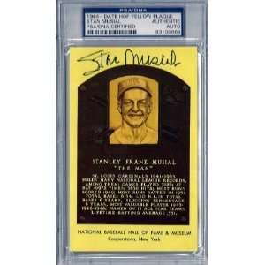  Stan Musial Autographed 1964 HOF Plaque Card PSA/DNA 
