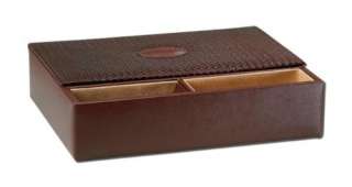 New Mens Leather Watch Case Valet Jewelry Box   Brown  