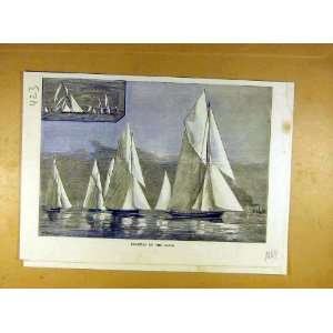  1884 Regatta Clyde Yacht Boat Race Sailing Print