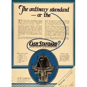   Ad A W Cash Standard Valve Auto Ammonia Decatur IL   Original Print Ad