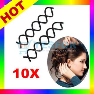 10 Spiral Spin Screw Pin Hair Clip Twist Barrette New  