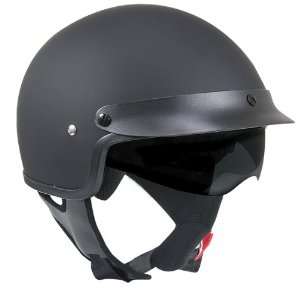  Outlaw V553 Matte Black Dual Visor Motorcycle Half Helmet 