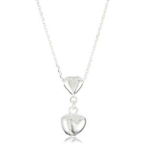  Argento Vivo Double Heart Drop Pendant Jewelry
