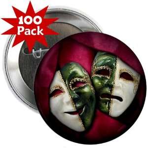  COMEDY TRAGEDY Drama Masks 100 Pack of 2.25 inch Pinback 