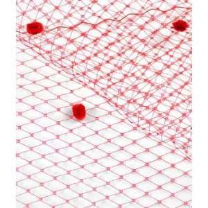  Red Dotted Russian Netting Fabric Arts, Crafts & Sewing