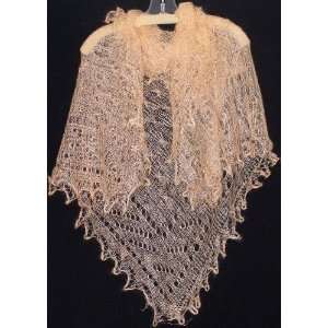  Russian Orenburg Lace Knitted Shawl PEACH (2036 