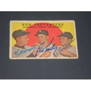 1959 Topps Run Preventers Card #237 Signed by all 3 
