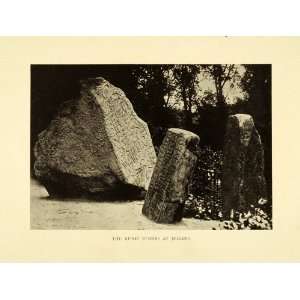  1909 Print Runestone Jelling Denmark Gorm Thyra Religion 