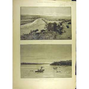    1888 Amatongaland Umkusi River Hippo Boat Gun Print