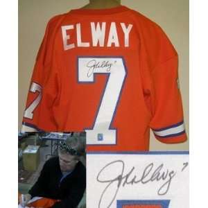  John Elway Autographed Jersey   Orange Prostyle 