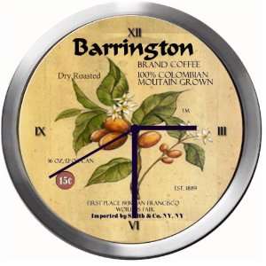 BARRINGTON 14 Inch Coffee Metal Clock Quartz Movement 