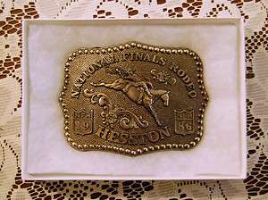 1986 Vintage Hesston National Finals Rodeo Belt Buckle   Fred Fellows