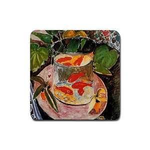  Goldfish Matisse Rubber Square Coaster (4 pack) Kitchen 
