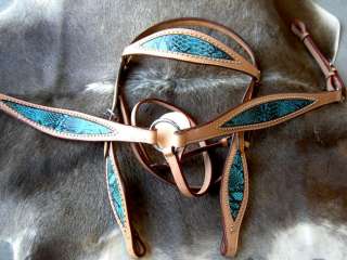 SET BRIDLE BREAST COLLAR WESTERN LEATHER HEADSTALL TACK  