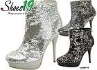 sequin ankle boots  