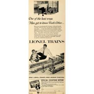  1954 Ad Father Son Christmas Lionel Trains Set Pricing 