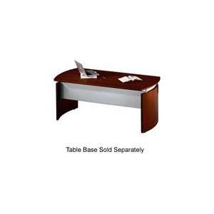   Napoli 63W Desk with Curved End Panels in Mahogany