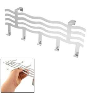  Amico Bathroom Wave Shape Iron Silver Tone Towel Wall Hook 