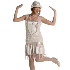  Gatsby Girl Ivory Womans Halloween Costume M 4 10 Sz 