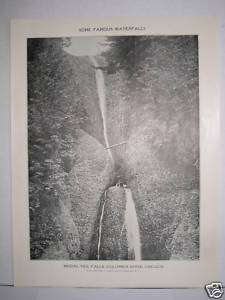 BIG 1909 BRIDAL VEIL FALLS COLUMBIA RIVER OREGON PHOTO  