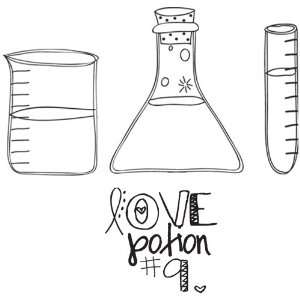  Itty Bitty Unmounted Rubber Stamps Love Potion #9