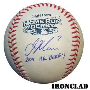  Signed Joe Mauer Baseball   with 2009 Home Run Derby 